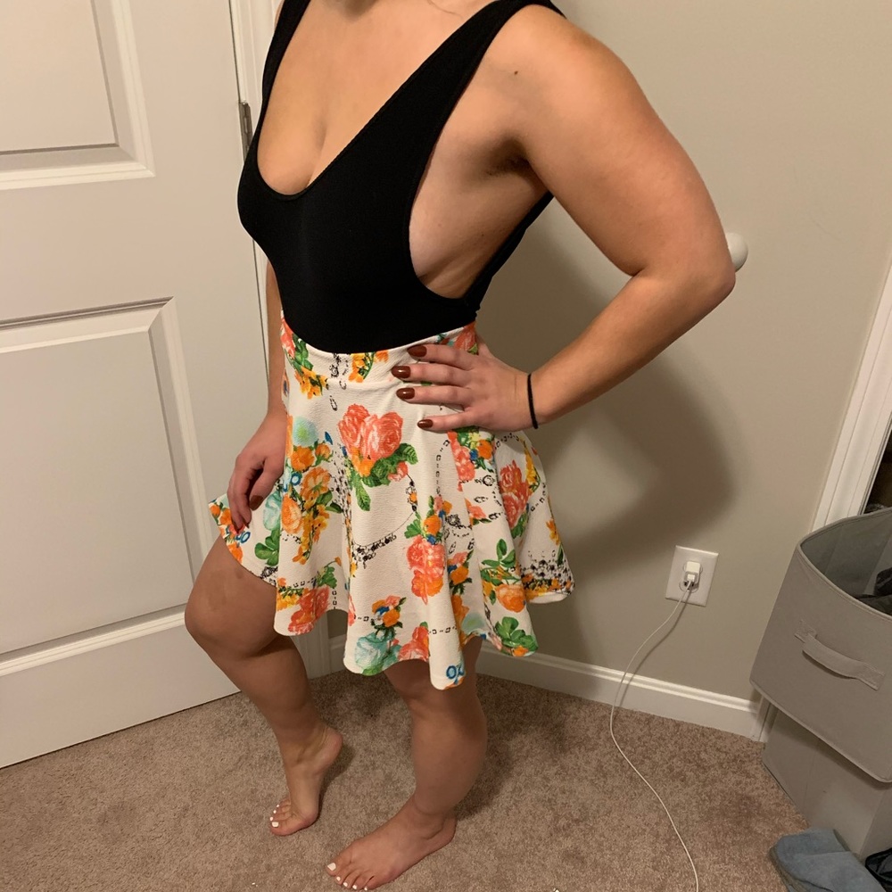 Fun Floral High Waisted Skirt.